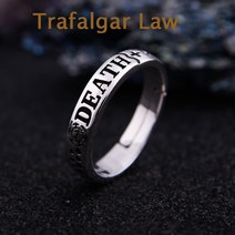 순은 목걸이 Anime 원피스 Trafalgar Law Luffy Hat Portgas D Ace 남성용 여성용 조절 링 925 스털링 실버 반지 Cosplay Jewelry