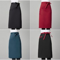 심플 롱 허리앞치마 (68x70cm) 깔끔한앞치마 주방잡화 카페 패스트푸드 패밀리 레스토랑 식당 알바생앞치마 서빙 프랜차이즈 위생 반앞치마 조리사, 28304) 레드