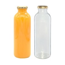 [유리병] 금속캡 날씬쥬스500 1개 500ml, 검정마개