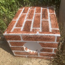 야외 대형견 큰개 진돗개 강아지 판넬 난방 조립식 개집 실외 플라스틱 보온 강아지집 001 DIY 수제 애완, 주황색 벽돌 원형 구멍(슬_중형(고양이 3마리)