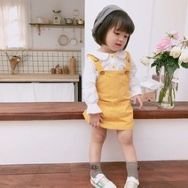 나skswint_개나리 유아 멜빵원피스 2종세트(1-6세) 203798 베이비 아이 예쁜여아 반팔 여름 줄무늬 애기 드레스 편한♥winters