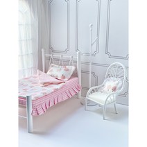 구체관절인형 소품 침구세트 미니어쳐가구 인형침대 길이34cm, 4.플라워그린