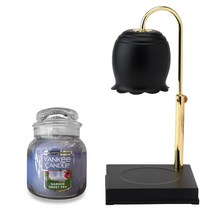 에인디 국내제작 타이머 높이조절 불빛조절 캔들워머+양키캔들 스몰자 세트, 블랙, 가든스윗피