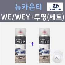 현대 뉴카운티 WE WEY 레몬옐로우 컬러스프레이 + 모투명마감용스프레이 자동차 카 페인트 200ml