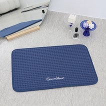 퓨어발매트 중형(38X60) 네이비 워셔블 욕실 주방 빨아쓰는 논슬립 매트