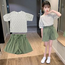 다여니샵 어린이 여아 여름 반팔 티셔츠 반바지 상하세트