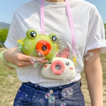 [바보사랑]카메라 비눗방울 멜로디 자동 버블건 어린이 비누방울, 개구리