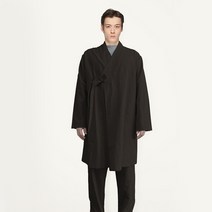 린넨 생활한복 도포 두루마기 홈웨어 남자 롱가디건 잠옷 반다이크브라운 95