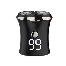 남자를위한 미니 전기 면도기 플로팅 커터 헤드 USB 충전 얼굴 수염 트리머 클리퍼 남자 방수 70g, 블랙 업그레이드