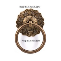 예쁜 손잡이 특이한 장식 황동 반지 앞섶 문 Knockers 중국 스타일 두들겨 나무 도어 개폐식, Ring Dia 8cm