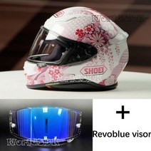 쇼웨이헬멧 오토바이 시스템 헬멧 스냅백 z7 흰색 벚꽃 tc-10 타고 motocross 경주, 레보 블루 페이스, xxl, 레보 블루 페이스
