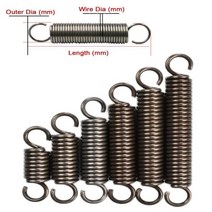 인장스프링 스텐인장스프링 금형 1Pcs 와이어 직경 1.4mm 연장 장력 확장 스프링 외부 8-14mm 길이 30mm - 240mm 스틸 후크 DIY, 130mm