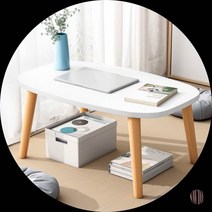 타원형 느티나무 테이블 60CM 화이트