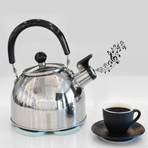 쿡차미 유리뚜껑 스텐 삐삐 주전자 1.5L, .