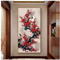 보석 십자수 홍 매화 페인팅 생활 취미, 55x90
