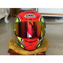 카본헬멧 ABS SHOEI X-fourteen 레드 카토 성격 헬멧 오토바이 사계절 남자와 여자 전체, 06 Golden lens_01 M