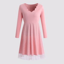 88 99 사이즈 원피스 하객룩 숙녀복 을 핑크 4XL 가을 블랙 커비 메쉬 긴