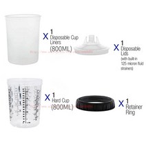 다용도페인트 믹싱 컵 타입 H/O 퀵 하드 내부 뚜껑 160ml 스프레이 건 킨, 04 800CC 1 set
