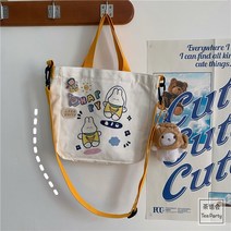 여대생크로스백 말 할 것 무드 애니메이션 캔버스 가방 여성 하라쥬크 큐트 학생크로스백 큐티 2406528900