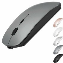 맥북 프로/맥북 에어/아이맥/윈도우/노트북용 충전식 블루투스 마우스 맥북 에어/프로/아이패드/노트북용 무선 마우스(블랙), Bluetooth Mouse Grey