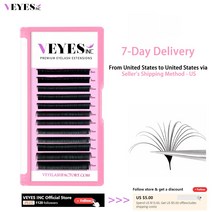a형 a컬 속눈썹 인조 가닥 셀프 Veyes Inc- 패닝 연장 Veyelash 러시안 볼륨 빠른 블룸 개화 내추럴 메이크업 뷰티, [01] C, [01] 0.03 미리메터, [07] 15mm