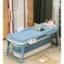 SPR_목욕탕 1인반신욕기 습식접이식욕조 이동식간이가정용 욕통 스파 깊은 노인 개인용 가정식 사우나 욕조통 집에서_spr, SPR_더바인 접이식 홈욕조(중형)블루