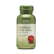 GNC 크랜베리 프루트 500mg 캡슐 글루텐 프리 무설탕, 100개입, 1개