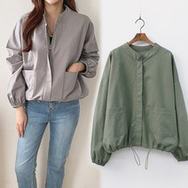 8073 (국내산) 면100 바람막이 자켓 점퍼 여성 봄가을