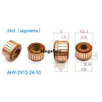 10x25.5x17mm 24p 구리 바 교류 발전기 모터 정류자 2912-24-10, 01 5 pcs