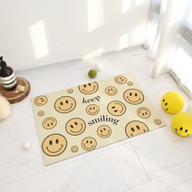 스마일 빨아쓰는 규조토 발매트 욕실 주방 발매트, 킵스마일 옐로우