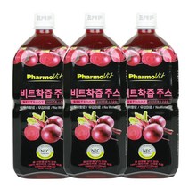파모빗 레드 비트즙 nfc 저온 착즙 원액 쥬스 100% 1000ml, 3병