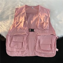 작업조끼 조끼 남성 멀티 포켓 카고 의류 여름 올 매치 멋진 일본 얇고 시크한 패션 캐주얼 세련된 BF