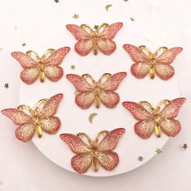 단추 스냅 똑딱이 블라우스 가방 펜치 신제품 수지 25x38mm 블링 컬러풀 나비 플랫백 라인석 1 홀 장 DIY 웨딩 아플리케 공예 W75 10 개, [09] red