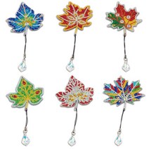 보석십자수 페인팅 도안 도구 펜 DIY 북마크 깃털 모양의 자수 모자이크 북 마크 크로스 스티치 키트 수제 선물 6 개, [02] B-6pcs