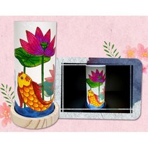 한지 원통 민화 조명등 만들기 4인 무드등 설날 아동 어린이 미술 체험학습 일일수업 창체