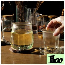oth 따듯한 티타임 내열 유리 티머그 2종, 브루티 내열티머그 (리프 250ml)
