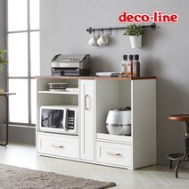 데코라인 코넬 빈츠 1200 수납 렌지대 DGJ003C, 화이트-멀바우상판