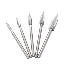 드라멜키트 로터리툴 목공 목재 나무조각 연마 전동조각기 핸드피스 DIY 블레이드 3개형 로터리 툴용 정밀 조각 비트날 5PCS 1세트, 5개