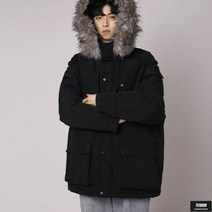 가바바 남성 겨울 미드코트 야상형식의 모피칼라 후드 재킷 데일리 코트 G57719