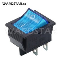 KCD4 래칭 로커 스위치 ON-OFF 4 핀 2 전기 장비 I/O 조명 포함 16A 250VAC/20A, 03 Blue with LED 4P