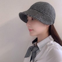 여성 골프 모자 여자 골프버킷햇 봄 여름 벙거지 골프모자 햇빛가리개, 체크 버킷햇
