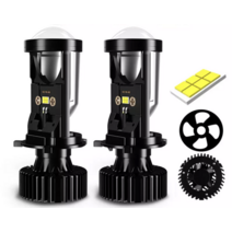 미니빔 프로젝터 캠핑용 휴대용 가정용 프로젝트 블루투스 y7 h4 laser led mini lens auto h4 led headlight bulbs kit high beam, 2 조각 y6 팬, 오른손 운전