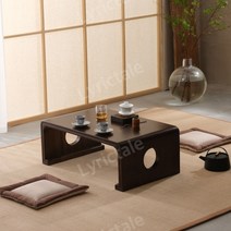 나주소반 레트로밥상 좌식테이블 전통찻집카페, 50 x 40 x 30 브라운