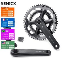 SENICX PR4 2x10 1112 속도 도로 자전거 크랭크 세트 체인셋 체인 휠 프로텍터 165mm170mm 175mm BB24MM, PR4 PF30+170mm+50-34