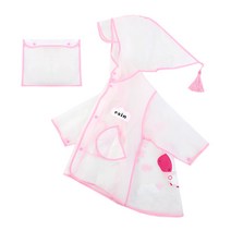 핑키핑크 여아용 핑크반투명레인코트