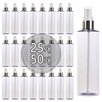 [50개묶음판매] 금속스프레이 120ml 150ml 200ml 250ml 300ml 500ml 스프레이공병 미스트용기, 250ml 각투명용기, 실버캡, 50개