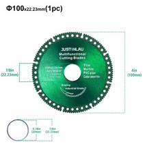 타일컷팅기 타일커터기 커팅기 JUSTINLAU 커팅 피스 디스크 락 금속 대리석 앵글 드라이 에머리 톱날-137, 1.1pc Green-100mm