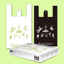 친환경 생분해비닐봉투 자연분해손잡이봉투 썩는비닐 5L/300/매 대용량 사이즈다양 다용도로 사용하기좋음 휴지통 속봉투, 5L, 300매, 검정