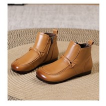 2.5cm 레트로 천연 가죽 가을 봄 수제 발목 소프트 부티 플랫 로퍼 여성용 옥스포드 솔리드 신발