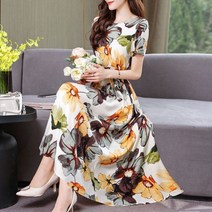 쉬폰 여름 배색 원피스 주름 꽃 반팔 하객룩 바캉스 플리츠 플라워 돌잔치 선풍기 인견 탄탄 손예진 펜트하우스 바스락 휴캉스 A라인 브이넥